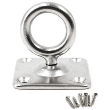 

2Pcs Square Swivel Pad Eye Rotatable Ceiling Hook Wall Mounted Hook Stainless Steel Eye Pad Plate For Yoga Swings Hammock (Wit