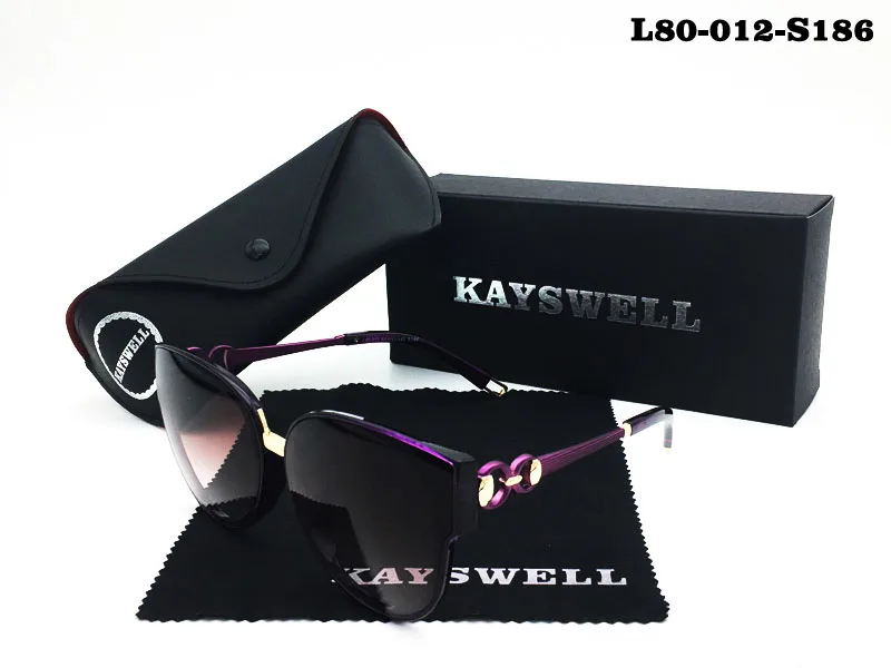 KAYSWELL новые женские солнцезащитные очки кошачий глаз брендовые дизайнерские модные градиентные ретро солнцезащитные очки L80-012 - Цвет линз: L80-012-S186