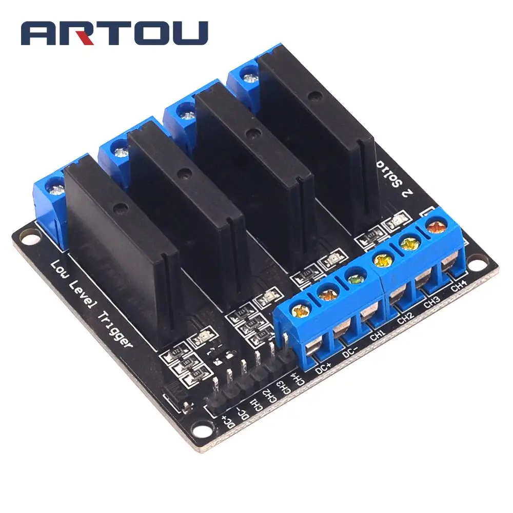 

5V 4 Channel Solid State Relay Module Low Level Trigger DC-AC 250V 2A Output with Resistive Fuse