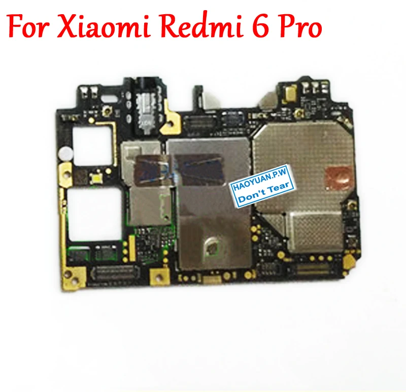 

(Tested)Full Work Original Unlock Motherboard For Xiaomi Hongmi Redmi 6 Pro Redmi6 Pro Logic Circuit Board Plate Global Firmware