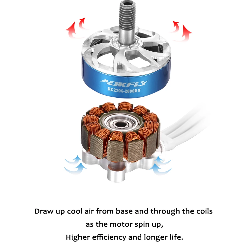 2206 2206 двигатель 2000KV/2450KV/2700KV бесщеточный двигатель AOKFLY RC серии CW RC Двигатели двигателя бесщеточный для FPV гоночного дрона