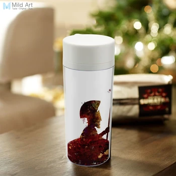 

Personalized Modern Wide Mouth Drinkwre BPA Free Clear Plastic Insulated Pop Movie Spartacus 300 Warrior Water Bottle 300ml Gift
