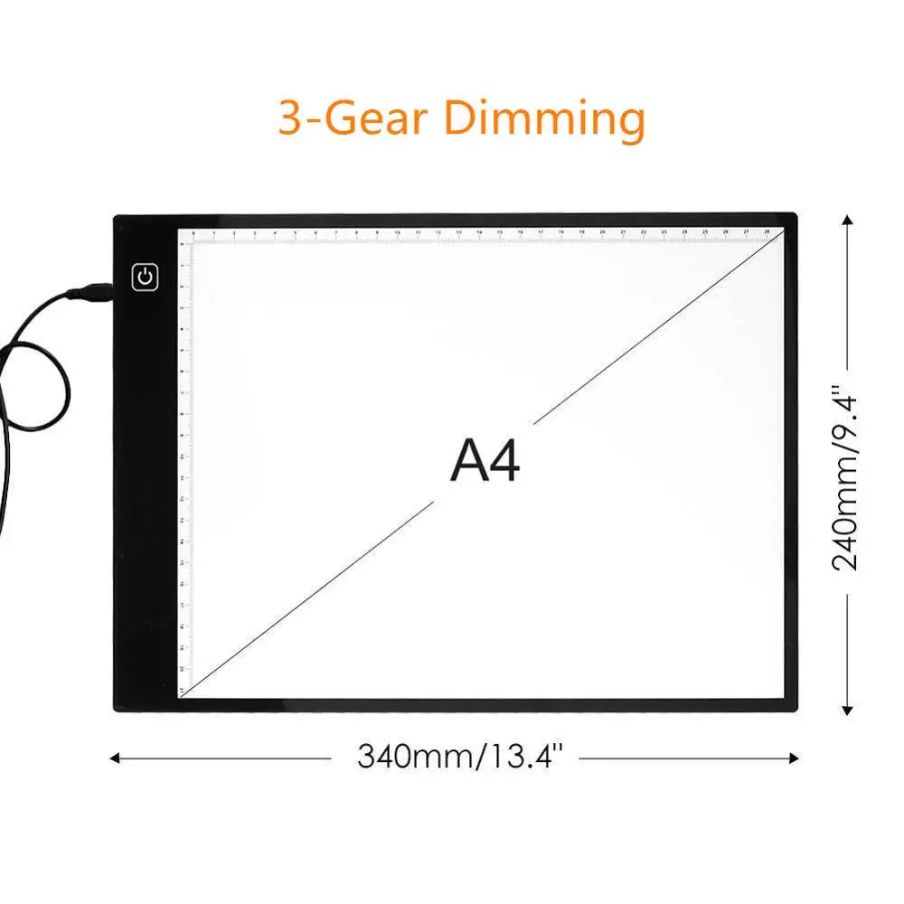 А4 планшет для рисования графическое письмо цифровой Трейсер копировальная Панель Светодиодный светильник коробка для алмазной живописи эскиз исправление стразы - Цвет: 3-Brightness