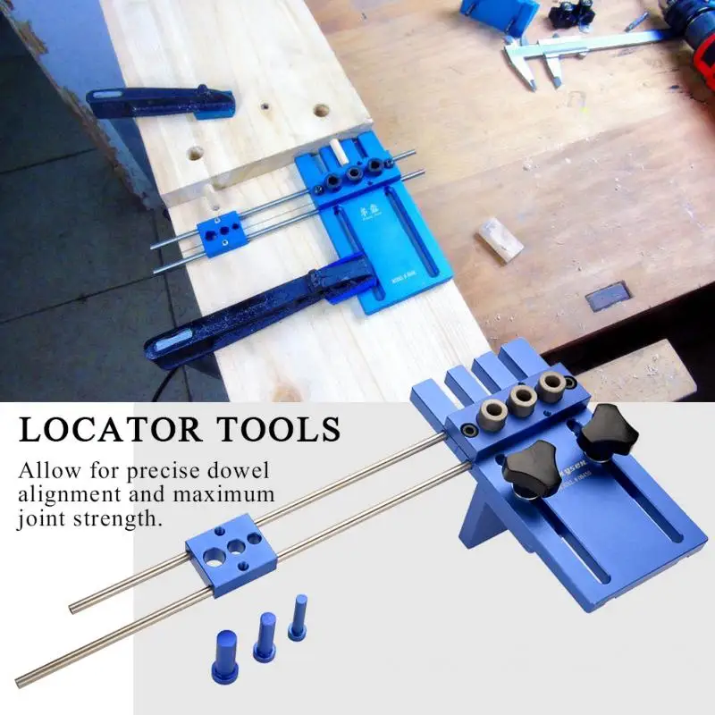 Сверлильные направляющие дюбель джиг набор с сверлами и глубина Стоп Воротник деревообрабатывающий локатор инструменты хорошее качество