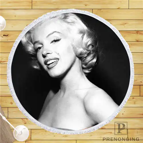 

Custom DIY Customized Microfiber Fabric Marilyn-Monroe-@1 Round Beach Blanket Towel Printed on Demand 150cm #19-01-28-1-64