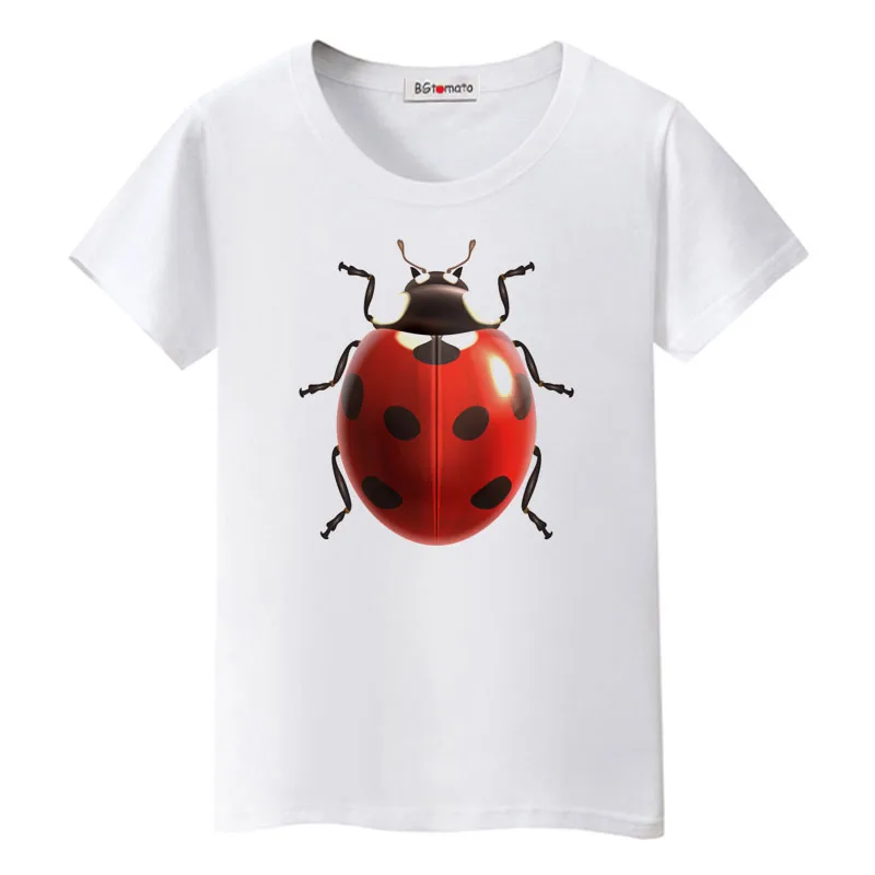

BGtomato 3D ladybug tshirt summer lovely 3D tops Hot sale creative t-shirt women Cheap sale brand new shirts