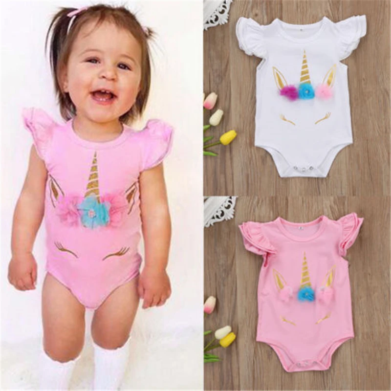 Lovely Newborn Infant Romper Kids Baby Girl Unicorn Romper Clothes Long Sleeve Ruffles Jumpsuits Clothes 2017 New Cute Body Suit Lovely Newborn Infant Romper Kids Baby Girl Unicorn Romper Clothes Long Sleeve Ruffles Jumpsuits Clothes 2017 New Cute Body Suit