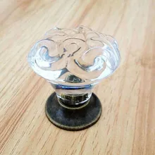 38mm clear acrylic kichen cabinet knob handle bronze drawer knob pull antique brass dresser cupboard furniture