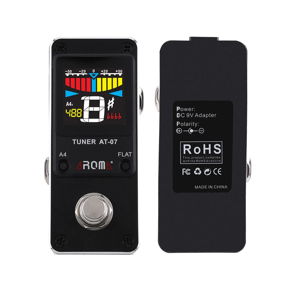 Aroma en 07 mini pie Guitarras sintonizador pedal Guitarras ra cromática sintonía metal Conchas pantalla HD para la etapa y estudio