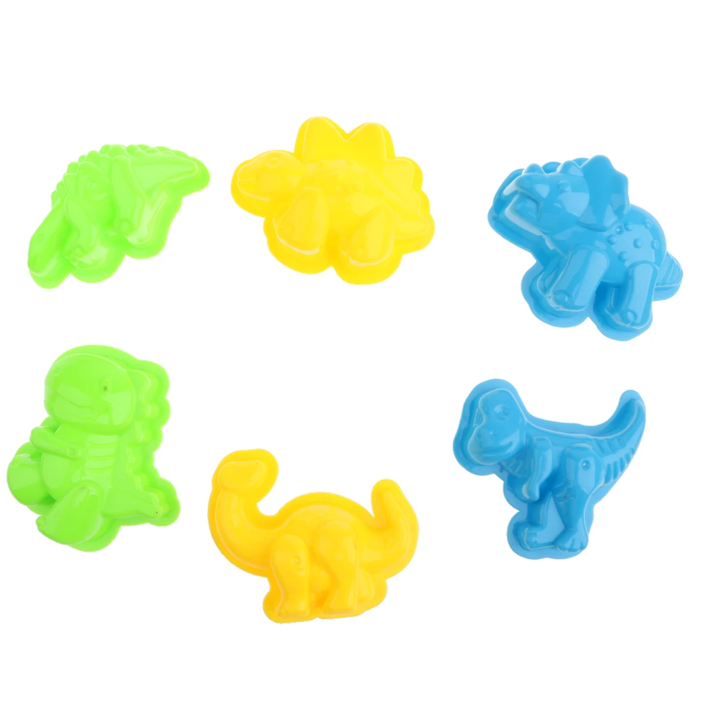 6 Styles Portable Child Kid Model Sand Clay Mold Kits Mini Dinosaur Sand Molds Beach Building Fun Activity Toys