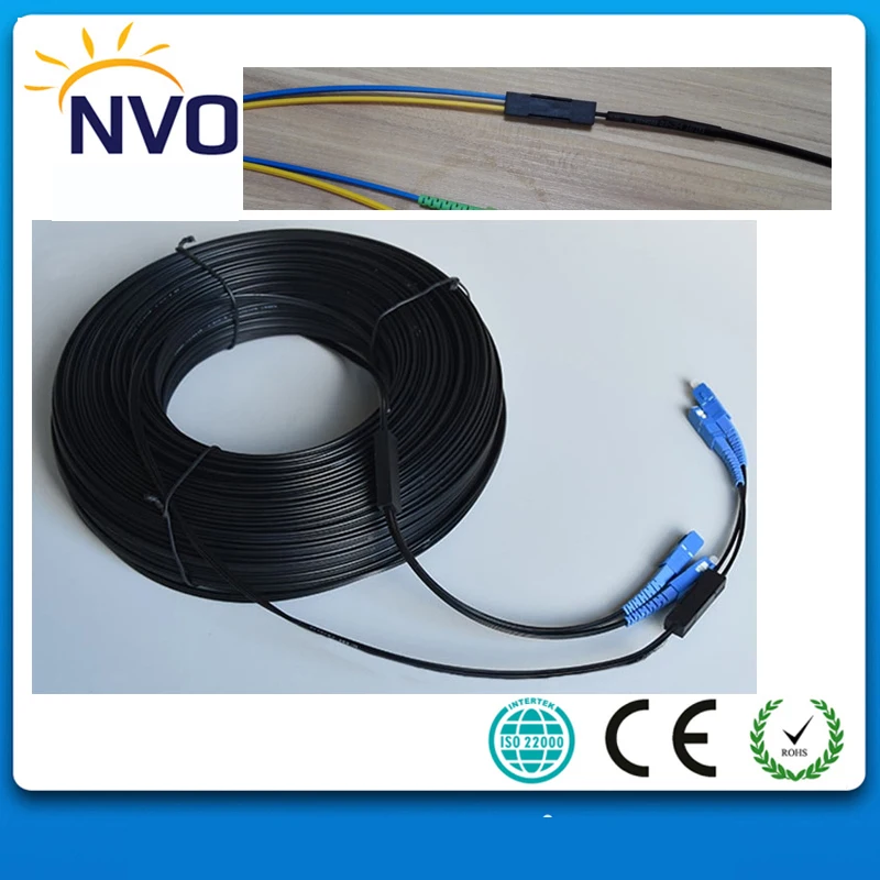 

350M Outdoor FTTH Fiber Optic Drop Cable Patch Cord GJYXCH SC/UPC to SC/UPC Duplex SM G657A2 LSZH 4cores Drop Cable Patch Cord