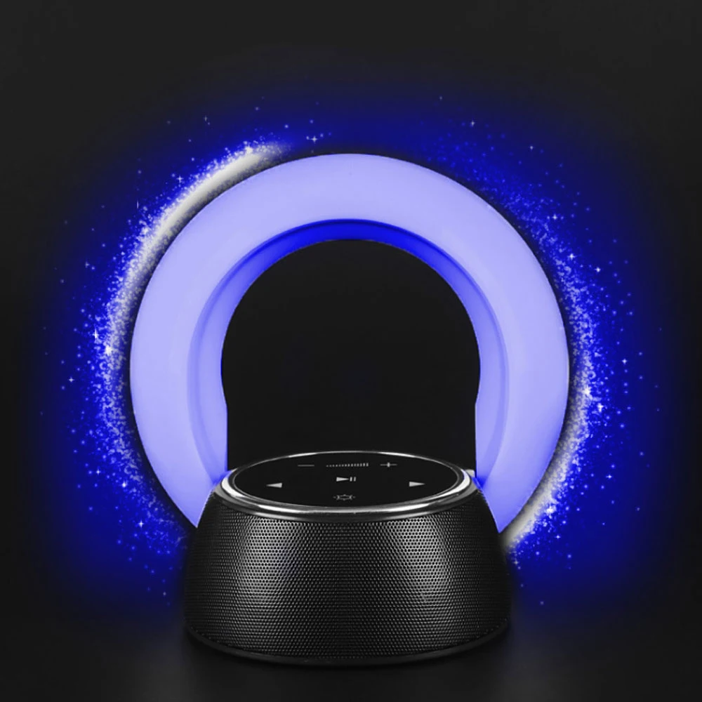 

Fashion style protable wireless bluetooth speaker led desk night lamp touch control 360 degree surround sound loudsound speaker