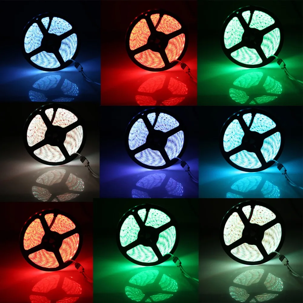 Светодиодная лента 5 10 м 5050 2835 5630 SMD гибкая светодиодная RGB 12 в пост. Тока + адаптер