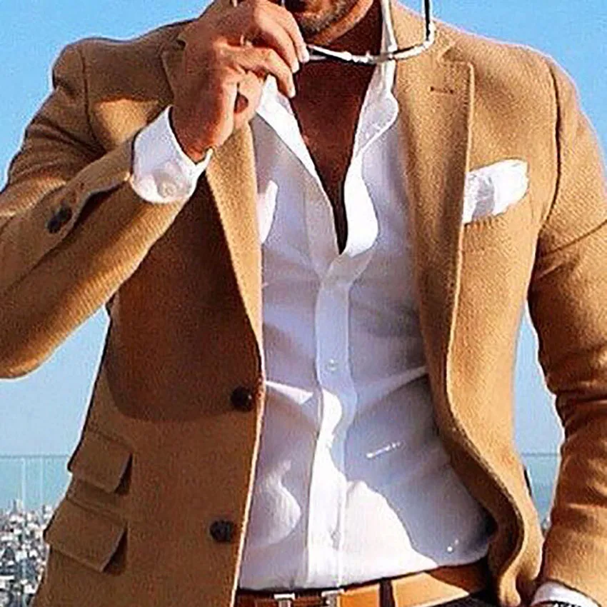 Aliexpress.com : Buy Tweed Brown Jacket Men Coat Custom