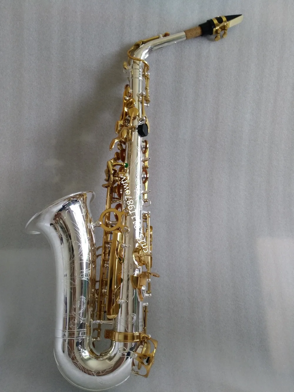 Custom Highquality R54 brand Silver gold key Alto saxophone Double