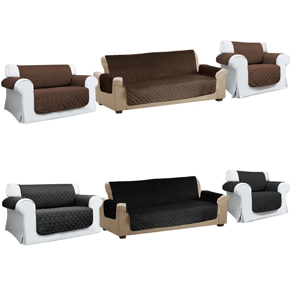 

Quilted Sofa Arm Chair Settee Pet Protector Slip Cover Furniture Cushion Throws -Drop