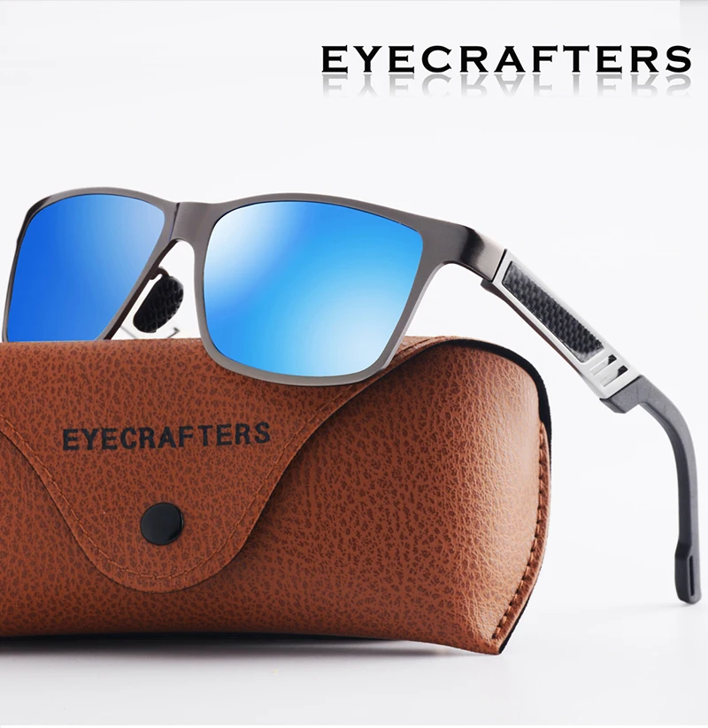 Eyecrafters красный дизайнер Для Мужчин's Алюминий поляризованных солнцезащитных очков Для мужчин s вождения зеркальные солнцезащитные очки