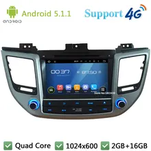 Quad Core 8″ 1024*600 2DIN Android 5.1.1 Car DVD Player Radio Stereo FM DAB 3G/4G WIFI GPS Map For Hyundai TUCSON IX35 2015 2016