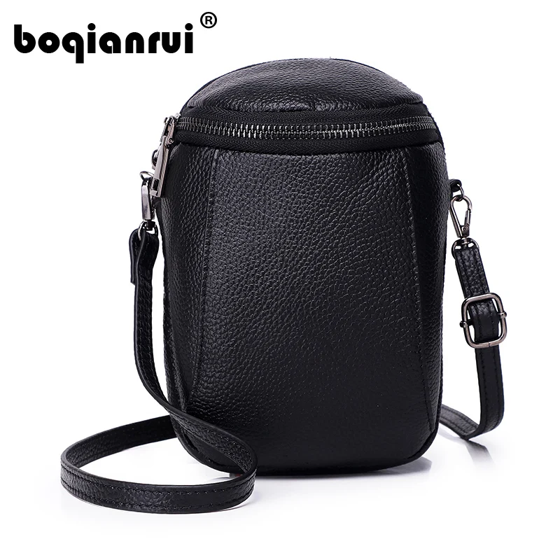 

Genuine Leather Small Women Handbag Circular Designer Women Messenger Bags Ladies Flap Shoulder Crossbody Bags
