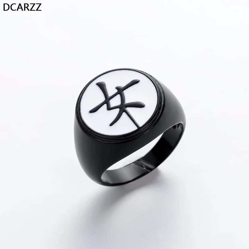 

Kagami Family's Crest Black Ring Tsurugi Japenese Kanji for "Female" Miraculous Ladybug Kagami's Ring for Girls Anime Jewelry