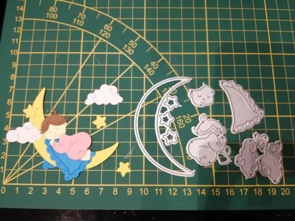 

Sleeping Baby Frame Good Night Border Metal Cutting Dies Decorate Scrapbooking Craft DIY Embossing Dies for Paper Cards Stencils