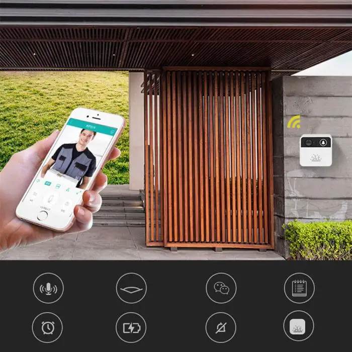 Беспроводная WiFi умная Удаленная видеокамера на дверь телефон дверной звонок работающий на линии внутренней связи инфракрасный звонок