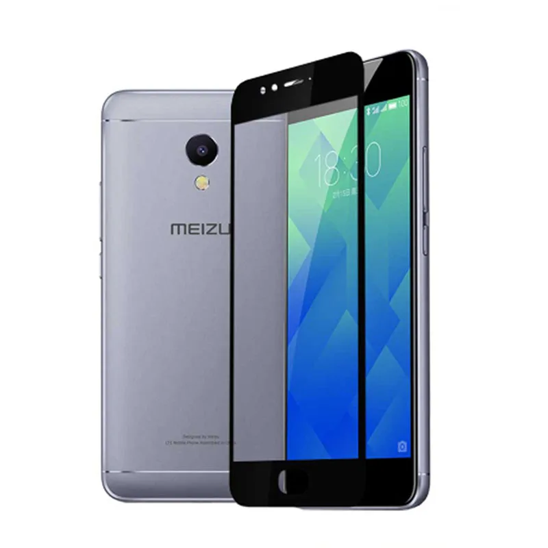 Полное покрытие из закаленного стекла для Meizu M5S M612H M3S Mini M5 M3 Note M3E MX6 U10 U20 Pro 5 6 защитная цветная пленка - Цвет: Black