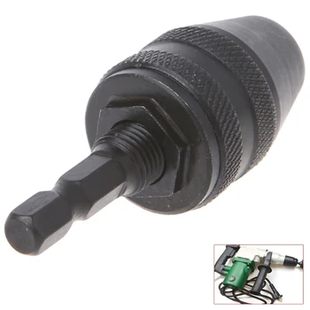 

OOTDTY Steel 0.5-8mm 1/4 Inch Hex Shank Keyless Drill Chuck Screwdriver Impact Driver Adapter