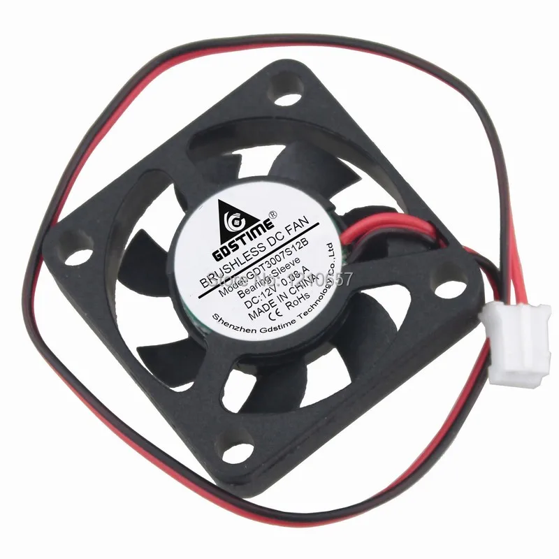 Gdstime 3007s 30 мм 30x30x7 2Pin 12V DC вентилятор охлаждения двигателя 2 шт./партия|cooling fan|12v dc