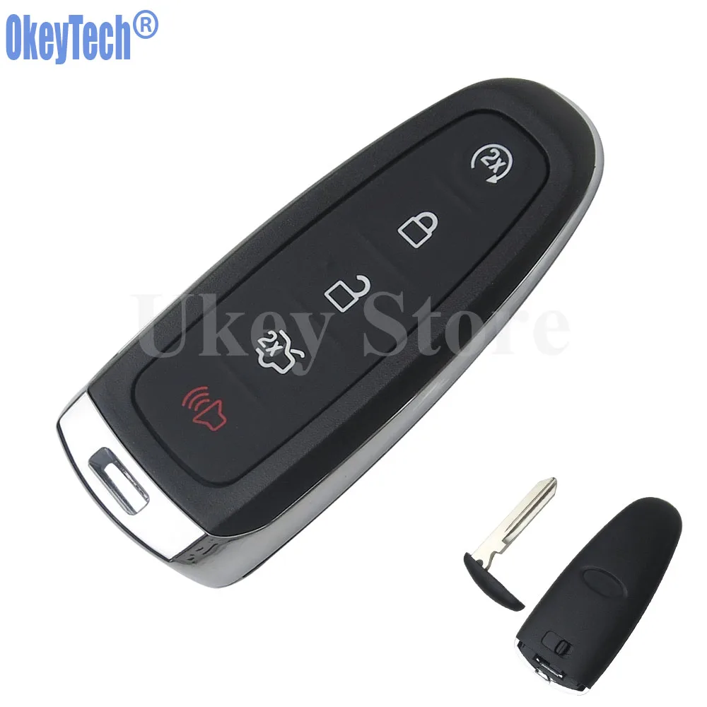 

OkeyTech Car-Styling 5 Buttons Car Remote Key Case Shell Fob for Ford Explorer Edge Escape Flex Taurus 2011 2012 2013 2014 2015
