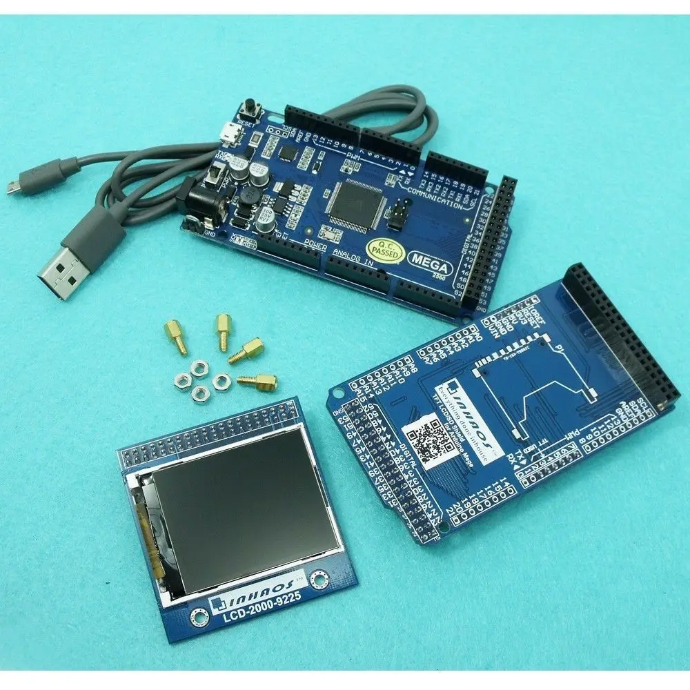 

LCD-2000 Development Kit 9225 with Mega 2560 ATmega 25t60 R3 Micro USB cable and 2.0" TFT LCD Display TFT LCD PCB Adapter kits