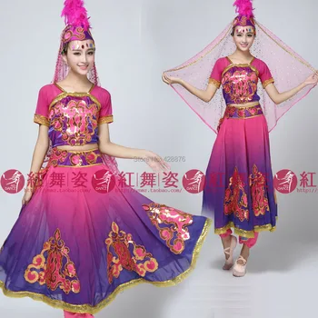 

Muslim stage dress modern dance costume uygur performance wear