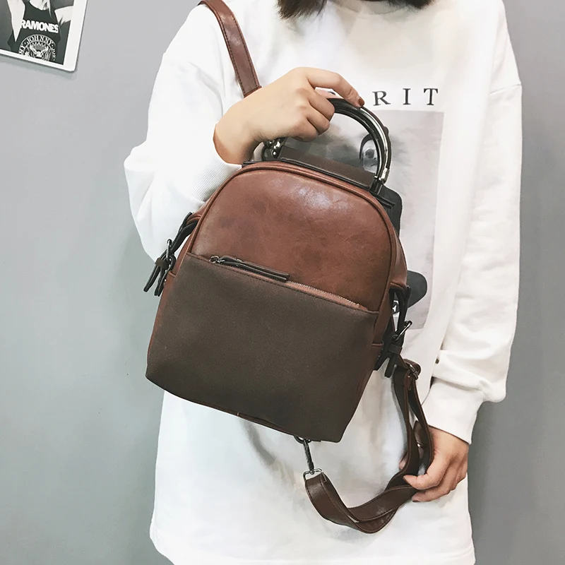 Janespri Fashion Rivet women Backpack PU Leather Female Backpack High Quality Mini Casual bags for Girls 2018 mochila New (3)