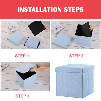 

Newly Folding Cube Cloth Storage Stool Footrest Seat with Storage for Kids Foot Rest Cloth Foot Stools TE889