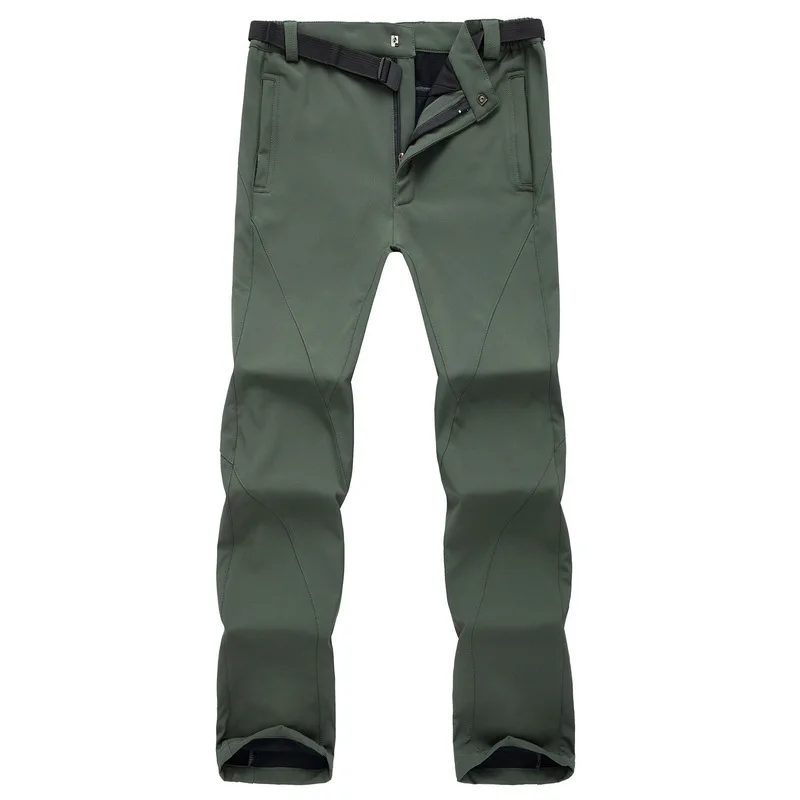 

DrMundo Winter outdoor hiking pants men's solft shell pants trekking pants waterproof men thicken fleece camping trousers