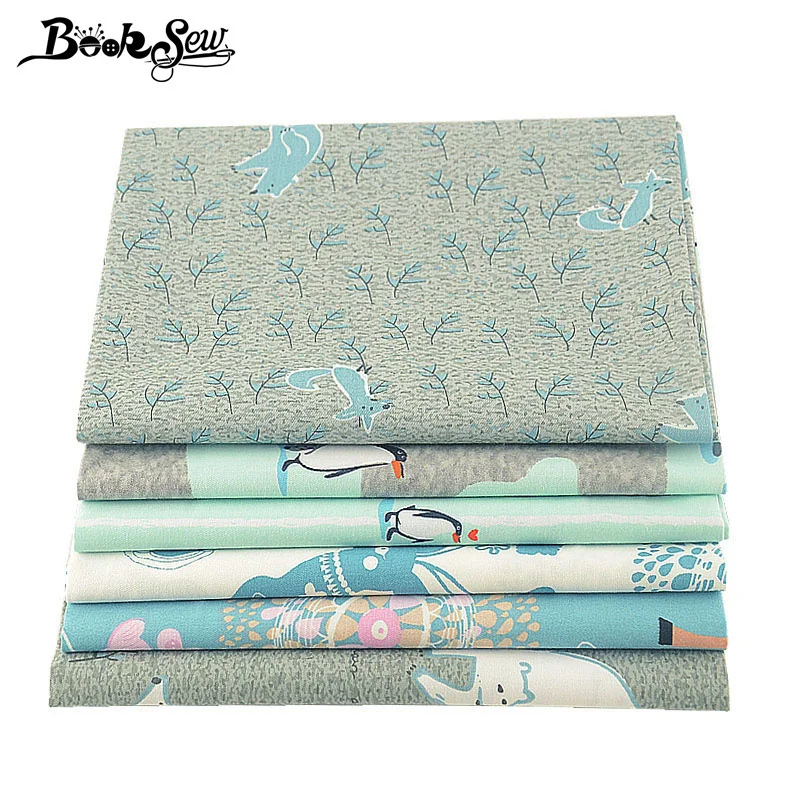 Booksew хлопчатобумажная ткань домашний текстиль стеганая тряпичная кукла Ремесла простыня Tecido животный узор 6 шт./партия 40 см x 50 см