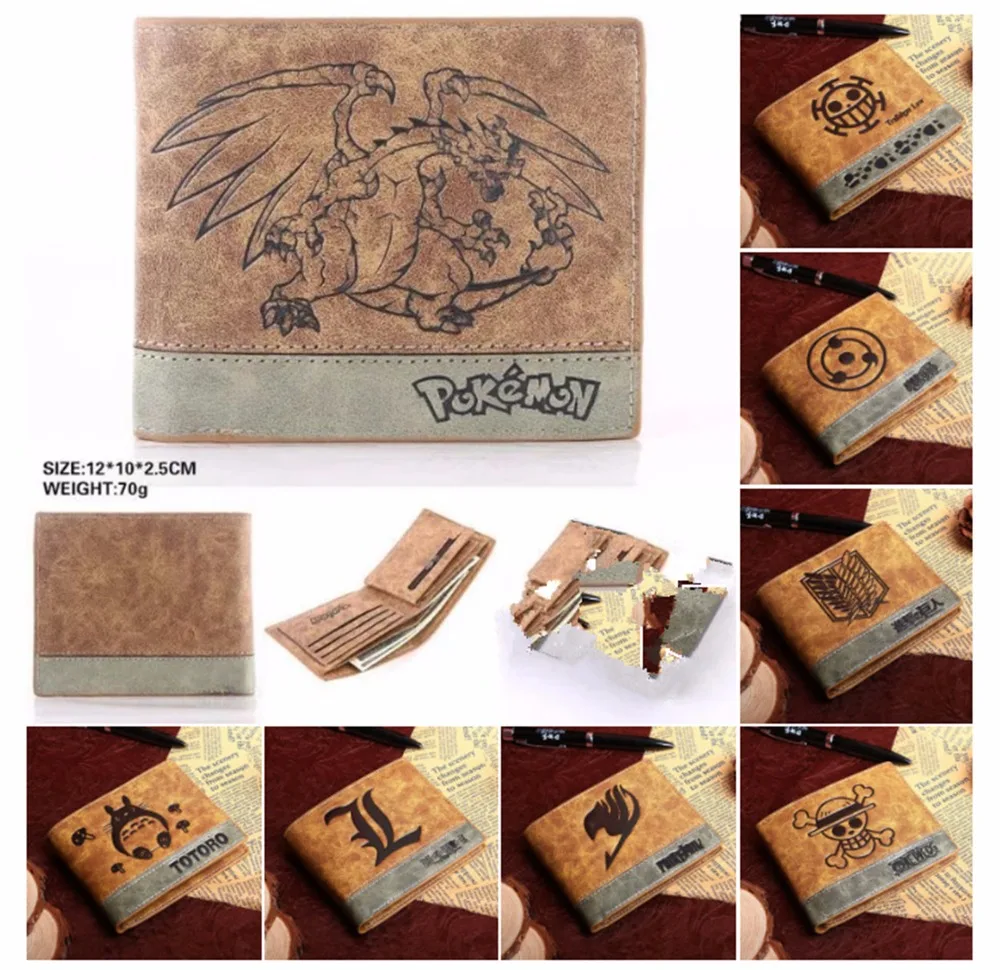 Anime Cartoon Logo Series Wallet New Money Cards Purse Unisex Short Color Matching PU Leather Wallet|Wallets| - AliExpress