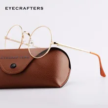 Женские фирменные дизайнерские очки по рецепту, оптические оправы для очков, винтажные металлические мужские круглые оправы для очков, винтажные