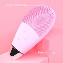 Электрическая вибрационная щетка для очищения лица, удаление черных точек, очищающее средство для пор, водонепроницаемый силиконовый массажер для лица и глаз