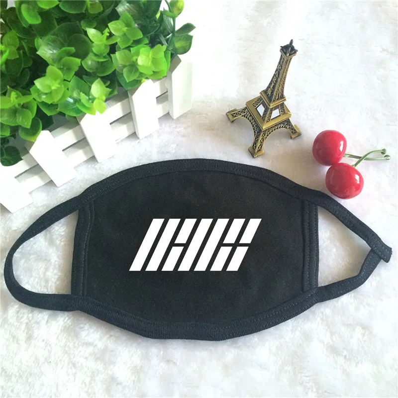 Kpop IKON Return альбом логотип принт K-pop модные маски для лица унисекс хлопок черный рот маска