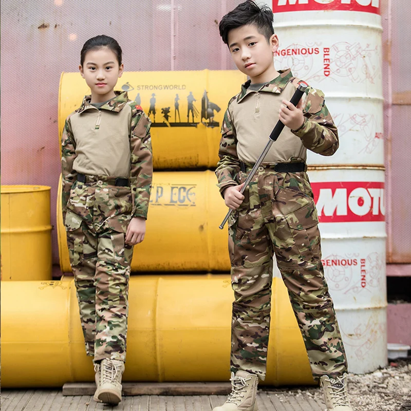 Mege детская военная форма Мультикам спецназ армейский Камуфляжный костюм Мультикам страйкбол игра Боевая форма CS Пейнтбол оборудование