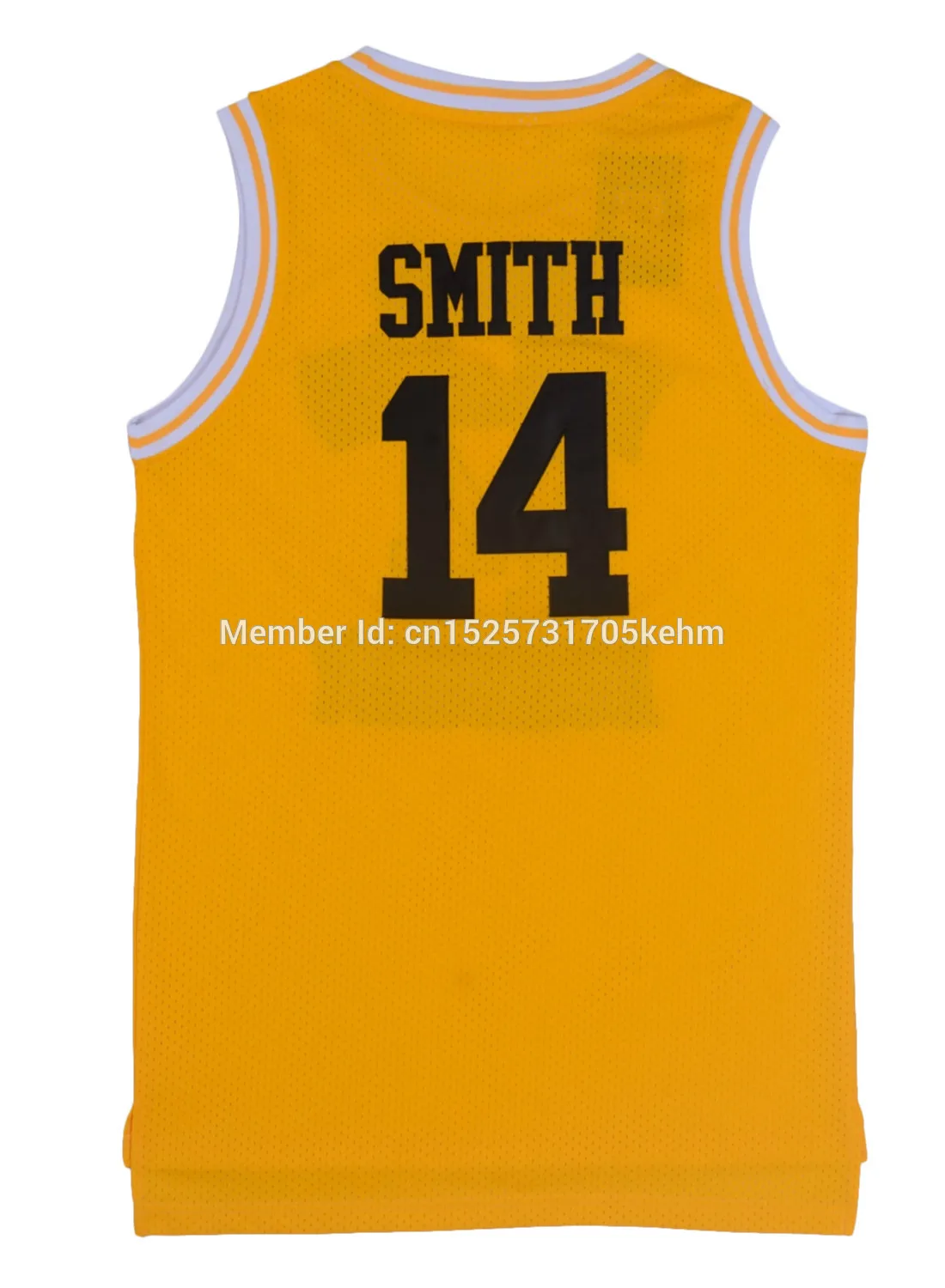 Prince Bel-Air Academy Jersey#14 Smith, черные, желтые, зеленые мужские рубашки, сшитые сзади, топы в стиле хип-хоп