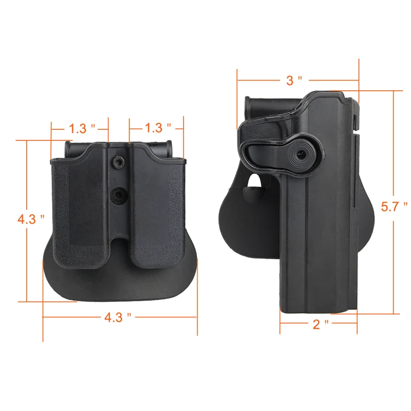 2-H005 Tactical-Polymer-Retention-Roto-Holster-with-Double-Magazine-Pouch-Fits-1911-Style-Hunting-Airsoft (5)