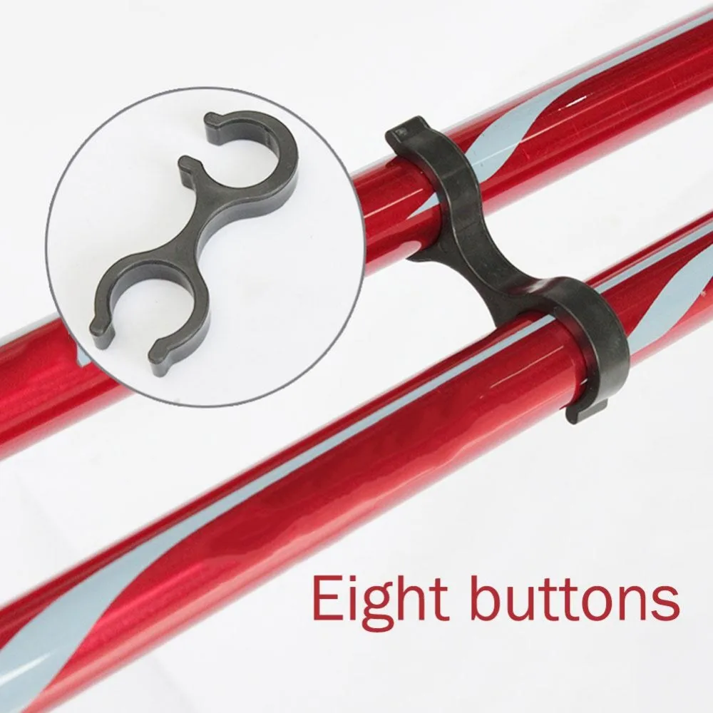 Trekking Pole Waking Stick 8 Shaped Clip Clamp Accessory Black Portable