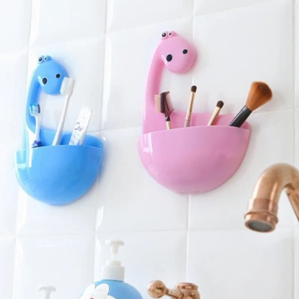 

Cartoon Toothbrush Holder Toothpaste Storage Racks Bathroom Suction Sucker Tooth Brush Container Cup Hanging Organizer