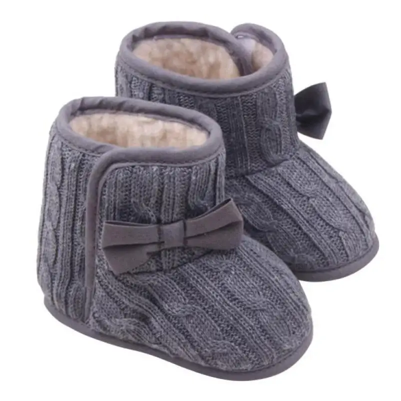 Детская обувь для мальчиков и девочек зимняя мягкая подошва, с бантом зимняя теплая обувь ботинки повседневная обувь для новорожденного детская обувь для ребенка 18Jul31 - Цвет: B