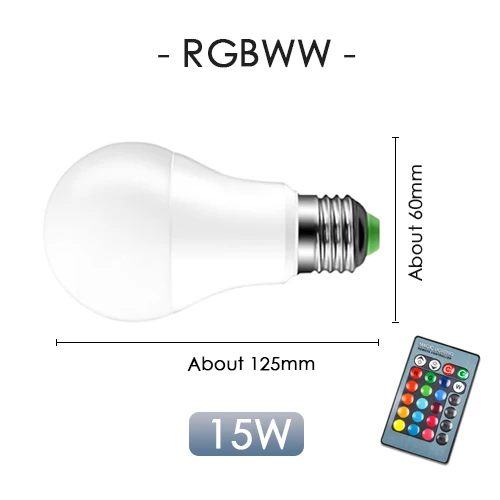 Светодиодный RGB/RGBW/RGBWW E27 5W 10W 15W точечный светильник пультом дистанционного управления красочный для отдыха и вечеринок бар AC220V 240V домашний декор ночной Светильник - Испускаемый цвет: RGBWW 15W