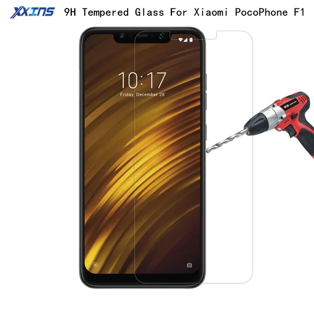 Best Offers 9H Tempered GLASS For Global Version Xiaomi POCOPHONE F1 POCO F1 6GB 64GB Snapdragon 845 anti burst Screen Protective Film