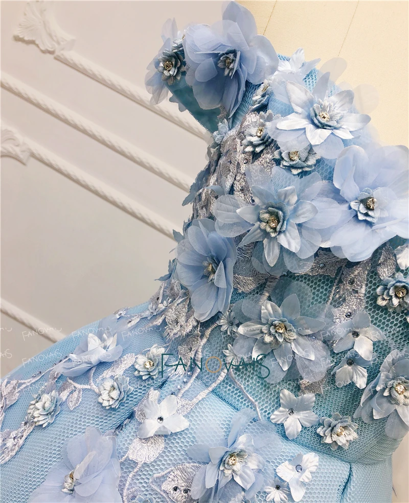 Синие вечерние платья с открытыми плечами, украшенные цветами и бисером, вечернее платье, длинное платье для выпускного вечера, вечерние платья, Vestido de Fiesta NE24