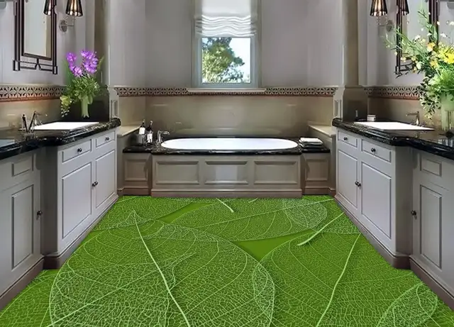 Daun transparan modis 3D lantai pvc wallpaper 3d lantai Daun transparan modis 3D lantai pvc wallpaper 3d lantai